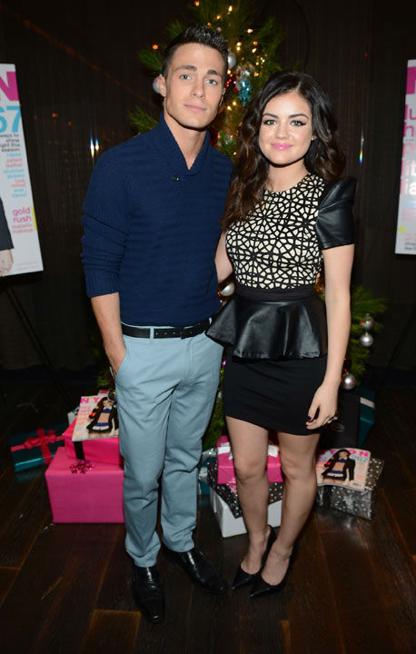 Actor Colton Haynes and cover girl Lucy Hale...