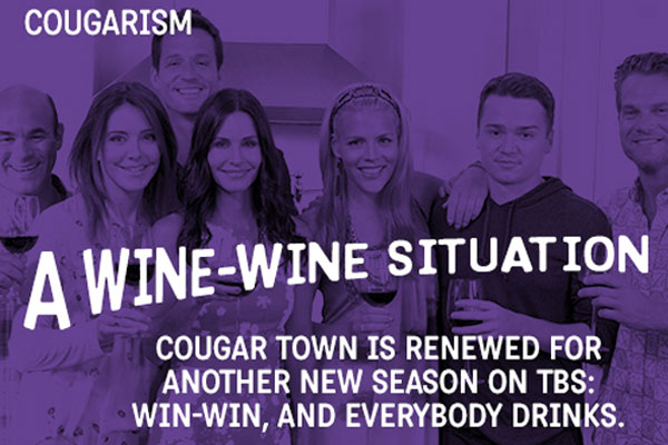 The cast of Cougar Town appears in a season 5 renewal notice released by TBS on March 25, 2013. - Provided courtesy of Turner Broadcasting System The cast of Cougar Town appears in a season 5 renewal notice released by TBS on March 25, 2013. - Provided courtesy of Turner Broadcasting System