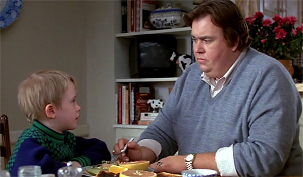 Macaulay Culkin and John Candy appear in a scene from John Hughes' 1989 film 'Uncle Buck.'