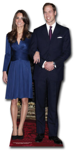 A cutout of Prince William and Kate Middleton's...