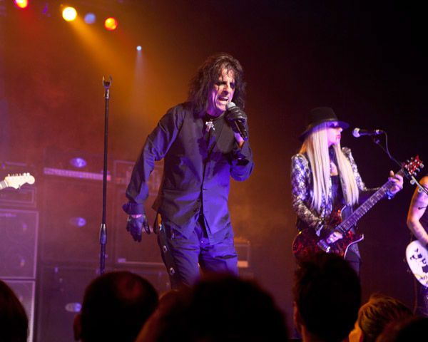 Alice Cooper and band mates Orianthi and Tommy...