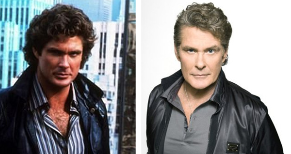 Pictured:  To the left, David Hasselhoff appears...