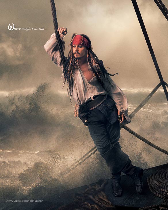 Johnny Depp plays Captain Jack Sparrow in Annie...
