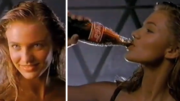 Cameron Diaz appears in a 1980s Coca Cola...