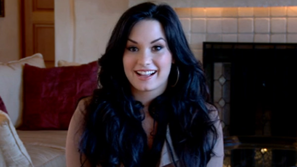 Demi Lovato appears in a video message...