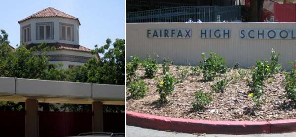 Photos of Fairfax High School in Los Angeles...