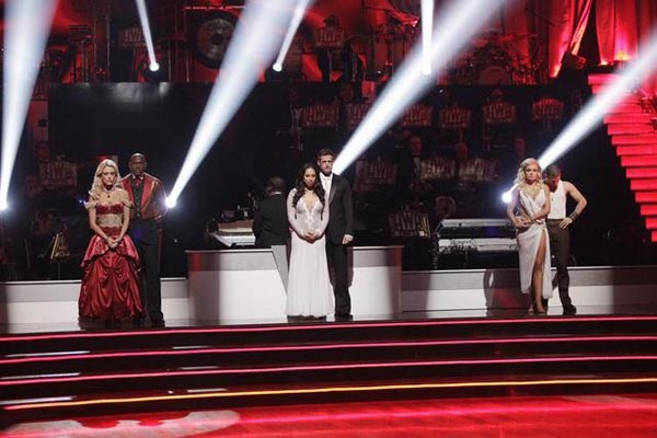 The bottom three contestants await possible...