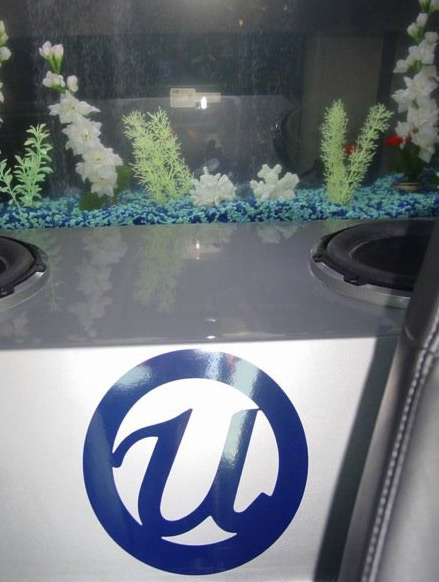 Usher's show car contains a fish tank by Acrylic...