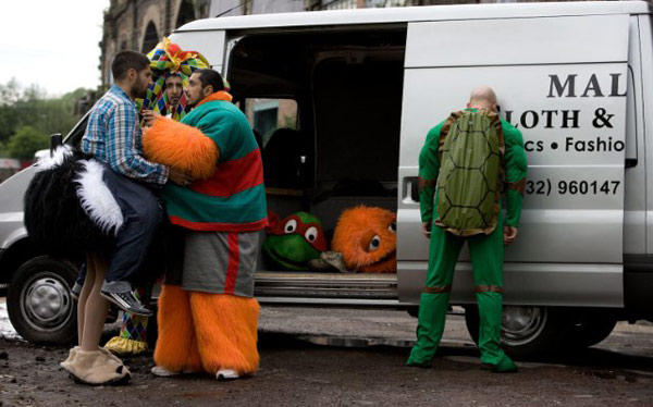 Nigel Lindsay, Kayvan Novak, Riz Ahmed and Arsher Ali in a still from 'Four Lions.'