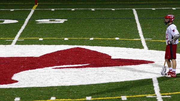 A photo of the football field during a lacrosse...