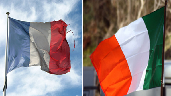 A photo of the Irish flag. / A photo of the...