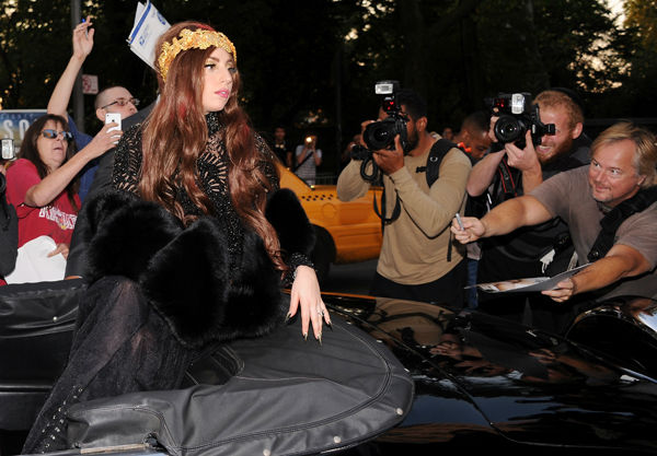Singer Lady Gaga arrives at a 'Lady Gaga Fame'...