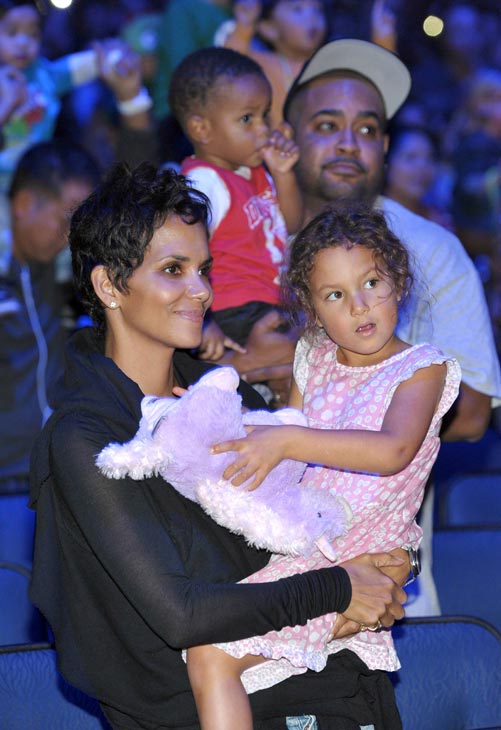 Halle Berry, left, and daughter Nahla attend the...