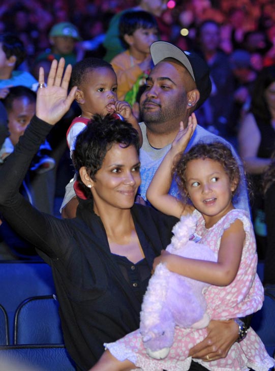 Halle Berry, left, and daughter Nahla attend the...