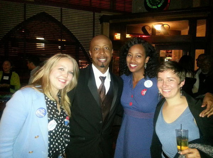 Old school rapper MC Hammer celebrates with...