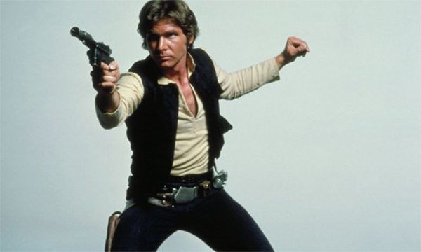 Harrison Ford appears in a scene from the 1977 film 'Star Wars: Episode IV - A New Hope.'