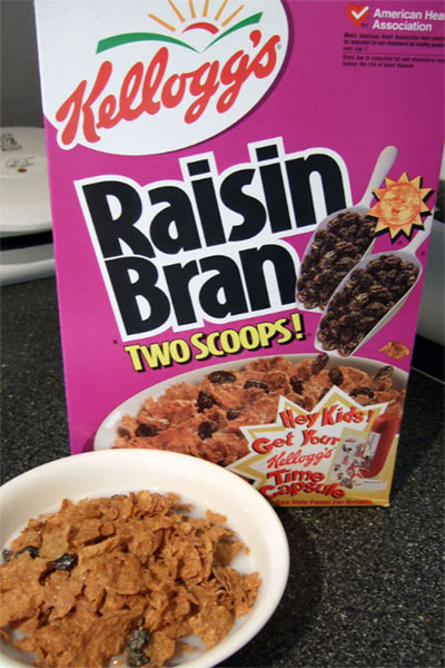 A photo of Raisin Bran.
