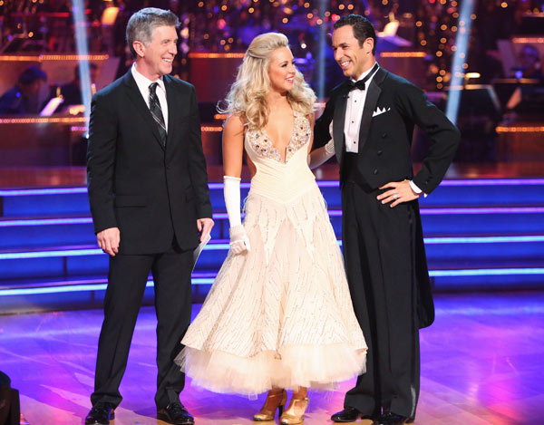 Helio Castroneves and Chelsie Hightower appear in a still from 'Dancing With The Stars: All-Stars' on September 24, 2012.