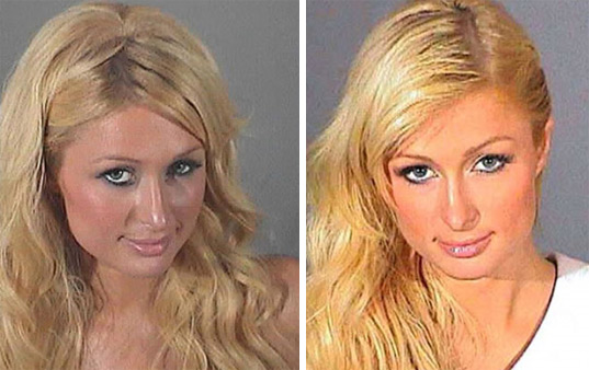 Paris Hilton's mug shot, taken in September 2006...
