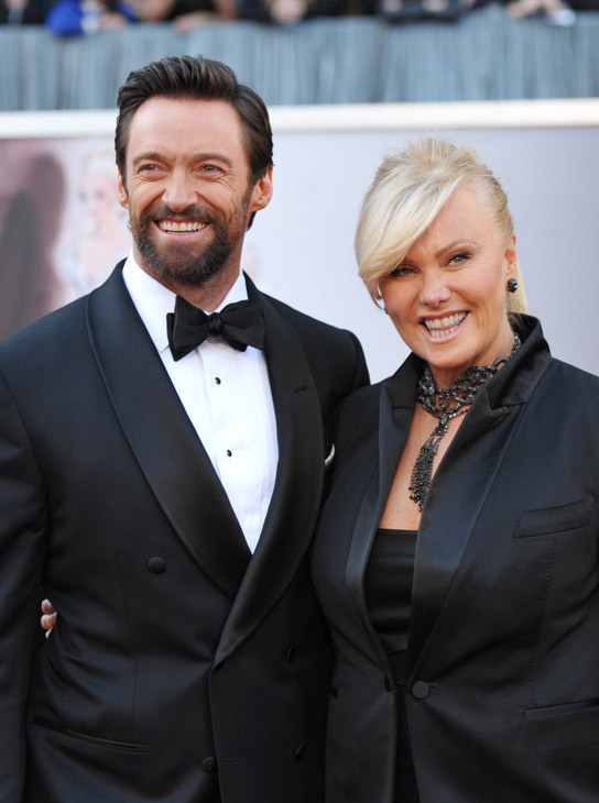 Actors Hugh Jackman, left, and Deborra-Lee...