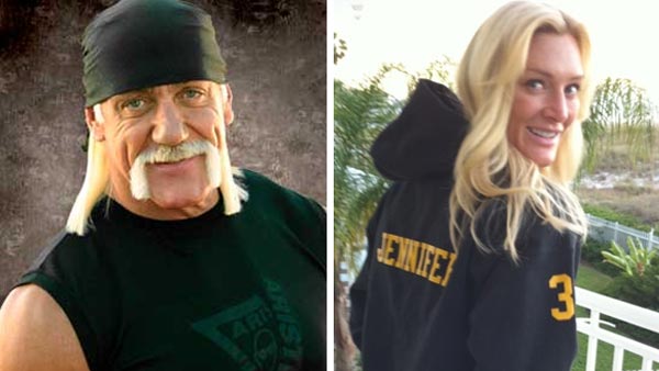 Wrestling legend Hulk Hogan, 57, and Jennifer McDaniel, 35, in undated 2010 photos posted on Hogan's Twitter page.