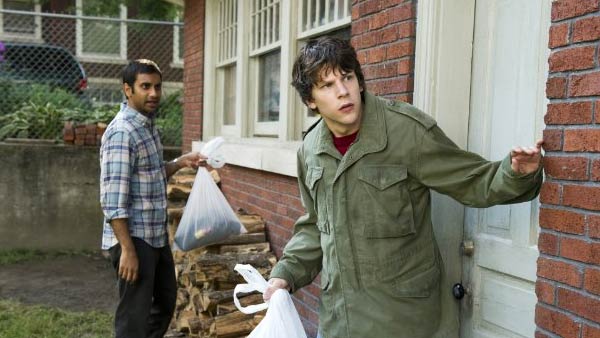 Jesse Eisenberg and Aziz Ansari appear in a...