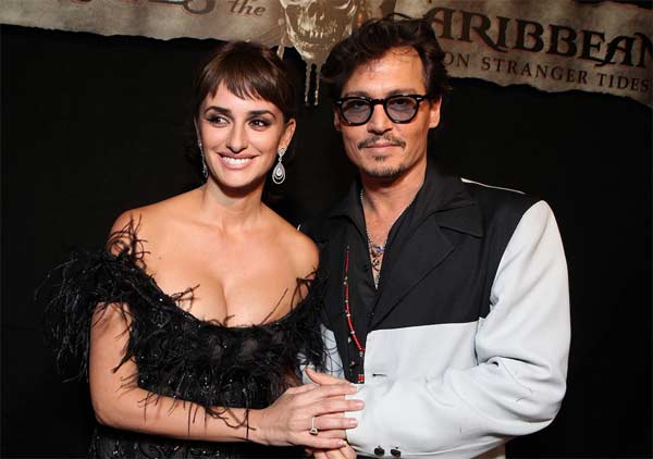 Actor Johnny Depp and Penelope Cruz appear in a...