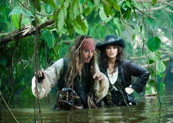 Actor Johnny Depp and Penelope Cruz appear in a scene from the 2011 film 'Pirates of the Caribbean: On Stranger Tides.'