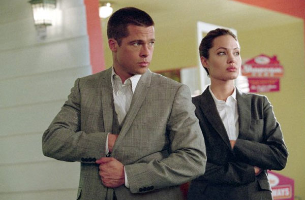 Angelina Jolie and Brad Pitt appear in a scene...