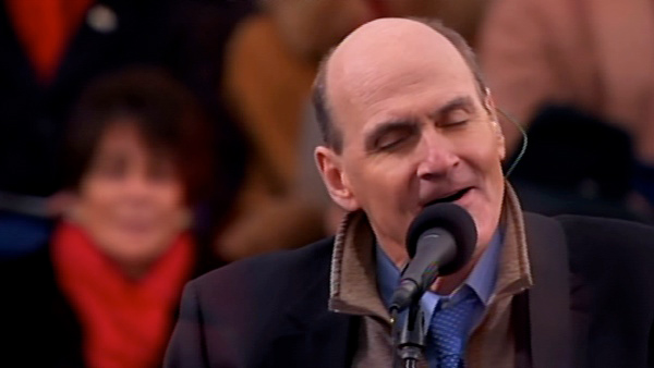 James Taylor performs 'America The Beautiful' after President Barack Obama's ceremonial swearing-in ceremony during the 57th Presidential Inauguration.