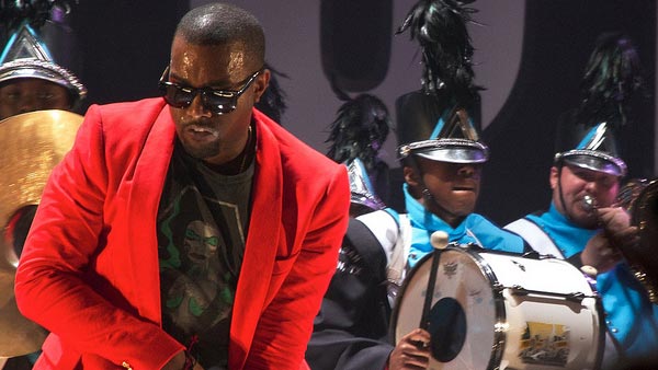 Kanye West performs at SXSW 2011, the South by...