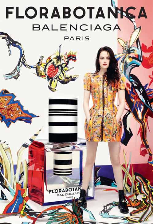 Kristen Stewart appears in an ad for Balenciagas Florabotanica perfume, which was released on July 2, 2012. - Provided courtesy of Balenciaga Kristen Stewart appears in an ad for Balenciagas Florabotanica perfume, which was released on July 2, 2012. - Provided courtesy of Balenciaga
