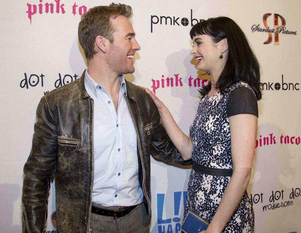 Krysten Ritter and James Van Der Beek attend the...