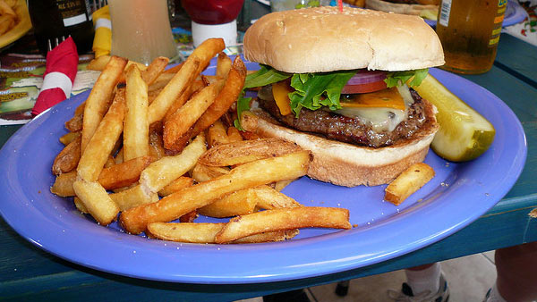 A photo of a cheeseburger from 2007.