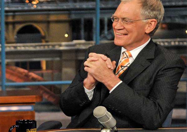 David Letterman appears in a scene from his show 'Late Show with David Letterman.'