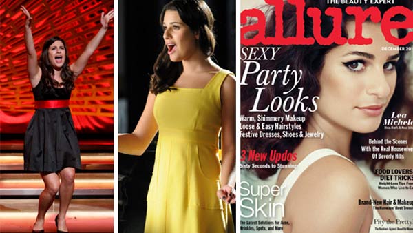 Lea Michele appears in a scene from 'Glee' in a season 1 episode / 
Lea Michele appears in a scene from 'Glee' in a season 3 episode / Lea Michele appears on the cover of Allure magazine's December 2011 issue.