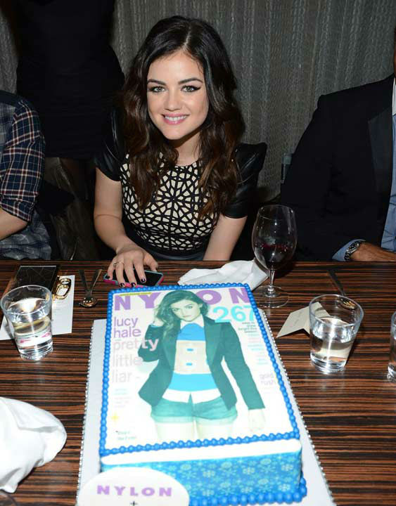 Lucy Hale attends the launch party for Nylon...