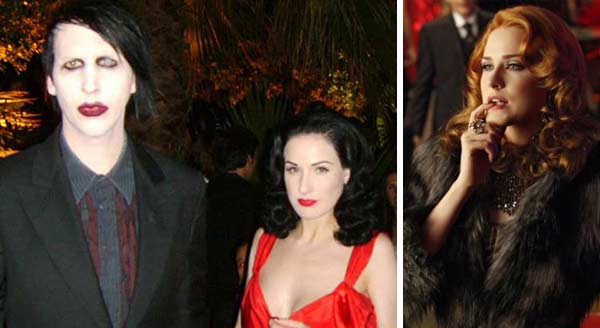 Marilyn Manson and ex-wife Dita Von Teese attend...