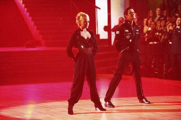 French actor Gilles Marini and his partner Peta Murgatroyd received 29.5 out of 30 points from the judges for their Quickstep on 'Dancing With The Stars: All-Stars,' which aired on November 12, 2012.
