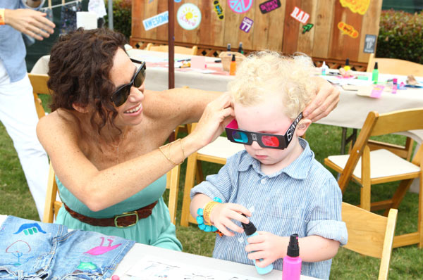 Minnie Driver and her son Henry appear at the...