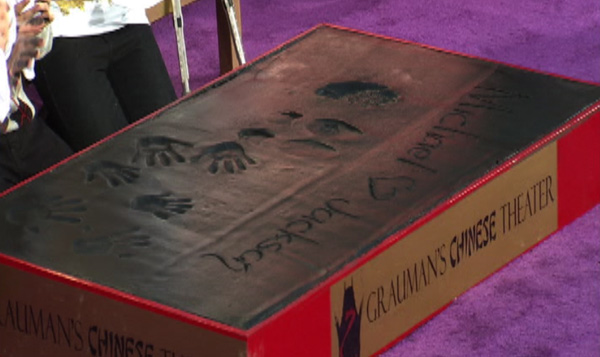 The cement at hand and footprint ceremony at the...