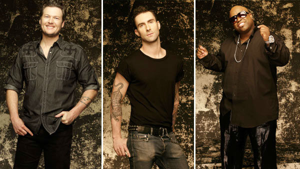 Blake Shelton, Adam Levine and Cee Lo Green...