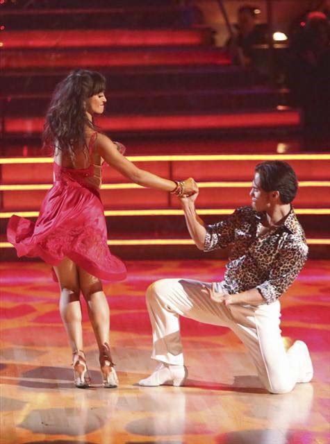 Apolo Anton Ohno and Karina Smirnoff appear in a...