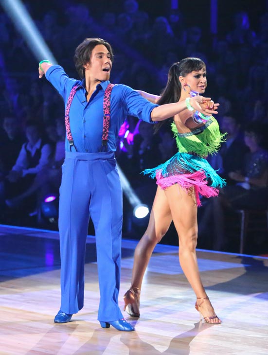 Apolo Anton Ohno and Karina Smirnoff appear in a...