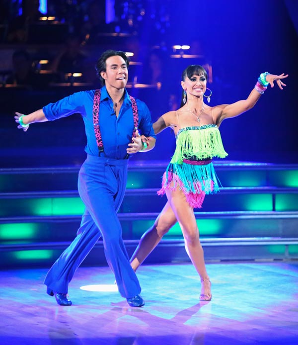 Apolo Anton Ohno and Karina Smirnoff appear in a...