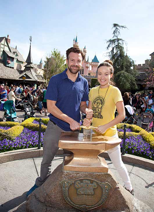 Newly-engaged couple Olivia Wilde and Jason...
