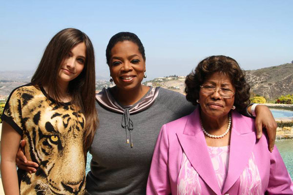 Paris Jackson (left), poses with Oprah Winfrey...