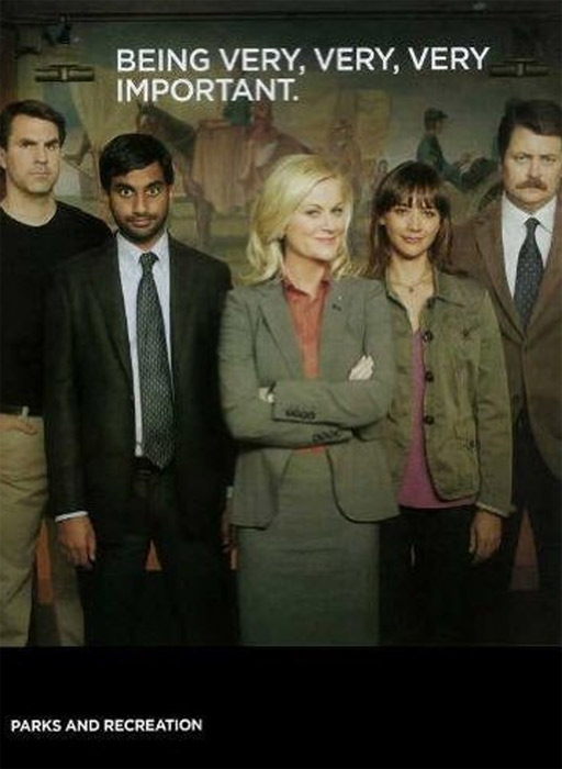Still image of the members of the show 'Parks...
