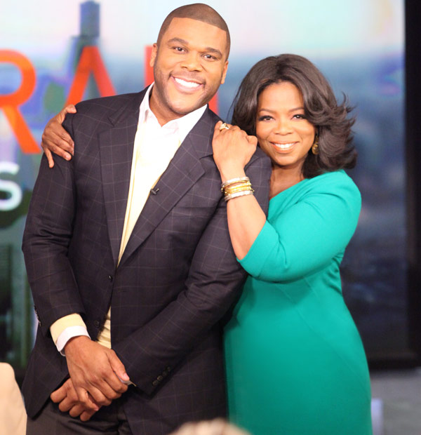 Tyler Perry and Oprah Winfrey appear in a publicity photo provided by OWN on Oct. 1, 2012. - Provided courtesy of OWN