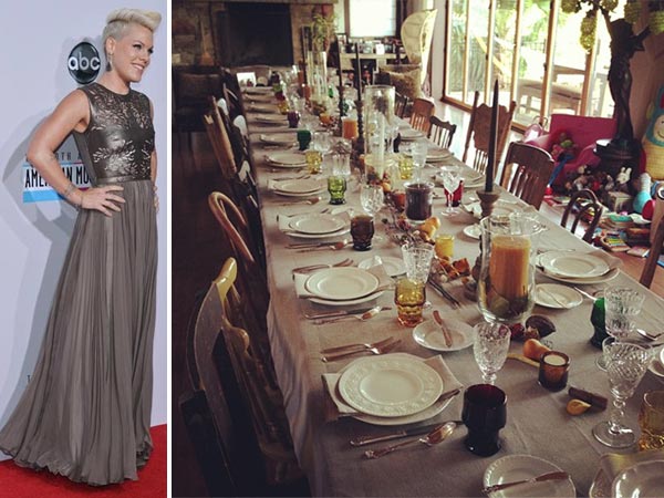 Pink appears on the red carpet at the 2012...